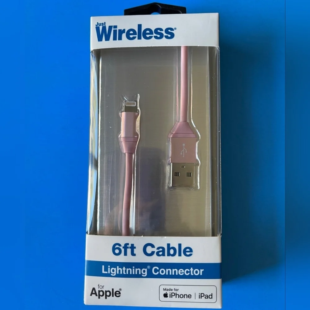 6-FT Just Wireless Lightning Connector Charging Cable (PINK)